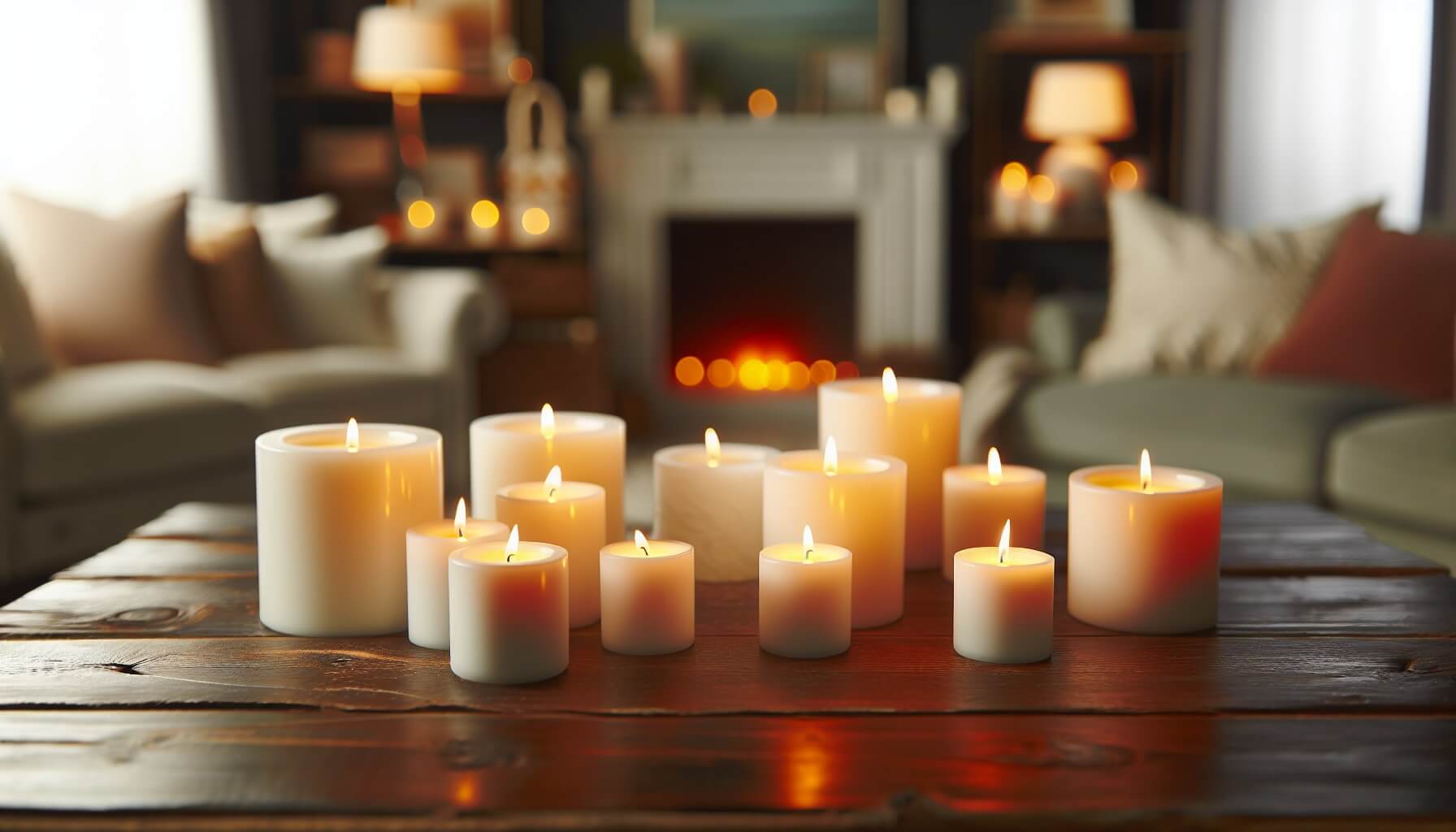 Scented candles with jasmine aroma